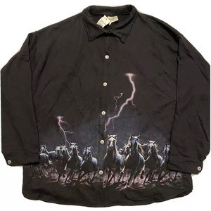 Vintage 90s Lightning horse cardigan sweater